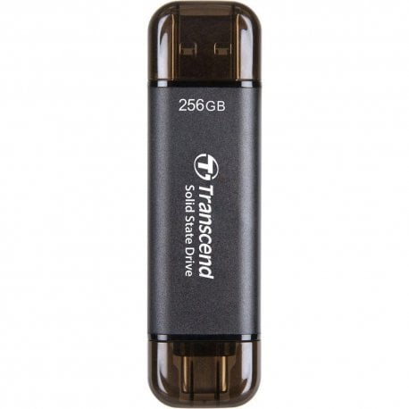 Портативний SSD Transcend 256GB USB 3 1 Gen 2 Type-A Type-C ESD310 Чорний