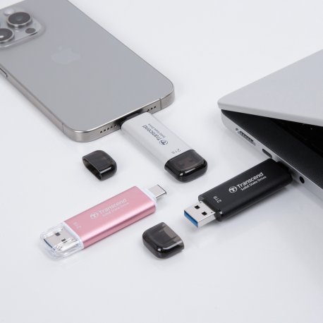 Портативный SSD Transcend 256GB USB 3 1 Gen 2 Type-A Type-C ESD310 Черный