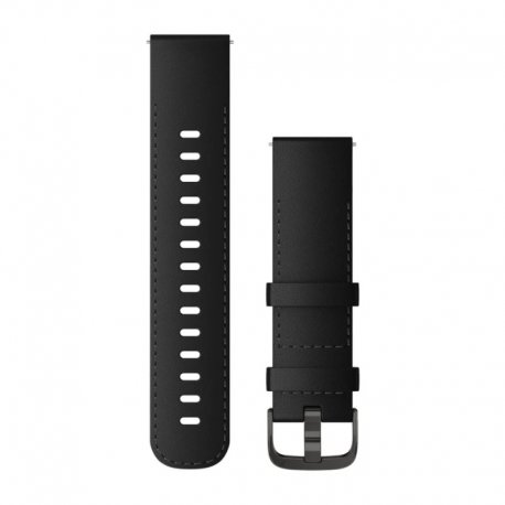 Ремешок Garmin Leather Black Leather + Brushed Slate (010-12932-63)