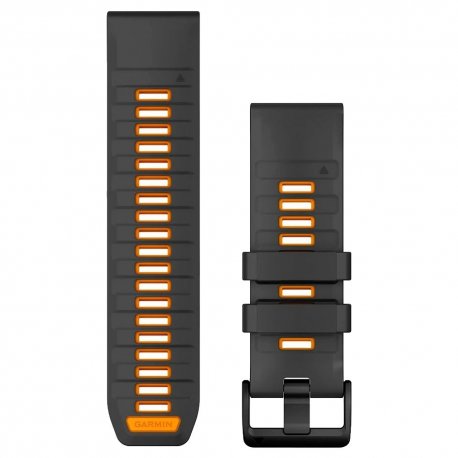 Ремінець Garmin Fenix 8 Solar 26mm Graphite/Spark Orange (010-13393-05)