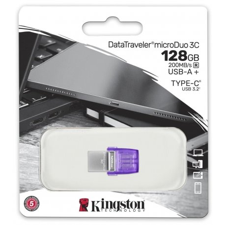 Флеш накопитель Kingston DataTraveler microDuo 3C (DTDUO3CG3/128GB)