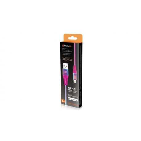 Кабель REAL-EL USB - Lightning (M/M), 1 м, Rainbow (EL123500051)
