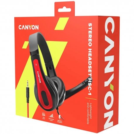Ігрова гарнітура Canyon CNS-CHSC1BR Black/Red