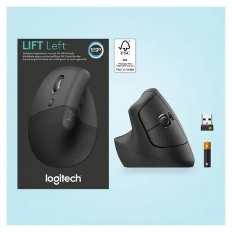 Беспроводная мышь Logitech Lift Left Vertical Ergonomic Graphite (L910-006495)