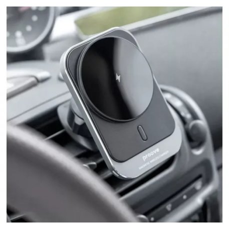Автодержатель с БЗУ Proove Square Magnetic Pro 15W Metal Gray (WHSP15010004)