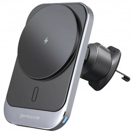 Автодержатель с БЗУ Proove Square Magnetic Pro 15W Metal Gray (WHSP15010004)