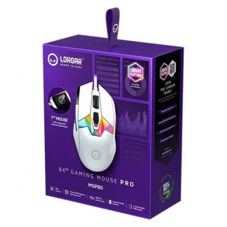 Мышь игровая Lorgar MSP80 Wired Gaming Mouse Pro White (LRG-MSP80-WH)
