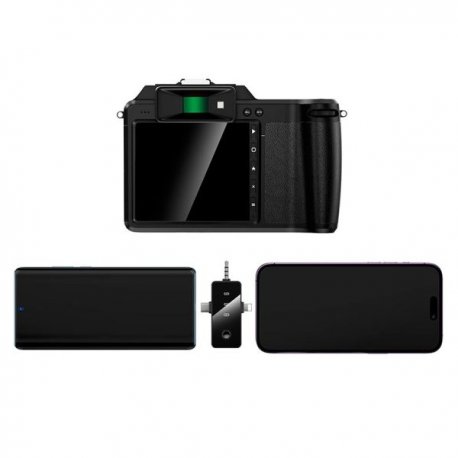 Мікрофон-петличка Hoco L20 Fair wireless microphone Type-C/Lightning/3.5mm Black
