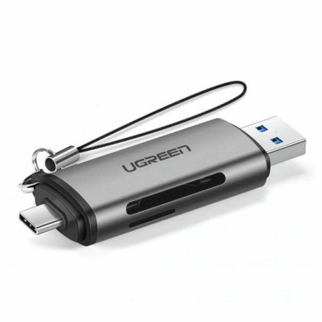 Кардрідер Ugreen CM185 USB-C + USB to TF/SD 3.0 Card Reader Gray (50706)