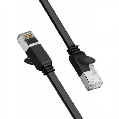 Патч-корд Ugreen NW101 Cat 6 U/UTP Pure Copper Ethernet Flat Cable (3m) Black (50186)