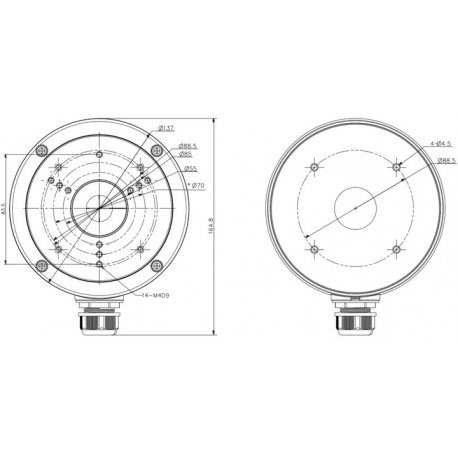 Монтажна коробка Hikvision (DS-1280ZJ-S)