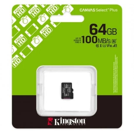 Карта памяти Kingston MicroSDXC 64GB Canvas Select Plus Gen3 100MB/s A1 (SDCS3/64GBSP)