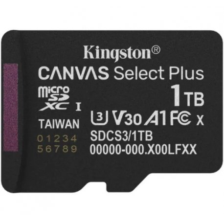 Карта памяти Kingston MicroSDXC 1TB Canvas Select Plus Gen3 150MB/s A1 (SDCS3/1TBSP)