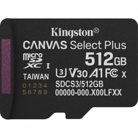 Карта памяти Kingston MicroSDXC 512GB Canvas Select Plus Gen3 150MB/s A1 (SDCS3/512GBSP)