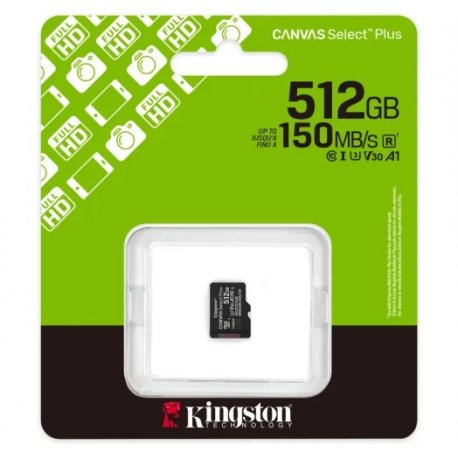 Карта пам'яті Kingston MicroSDXC 512GB Canvas Select Plus Gen3 150MB/s A1 (SDCS3/512GBSP)