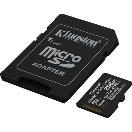 Карта памяти Kingston MicroSDXC 256GB Canvas Select Plus Gen3 150MB/s A10 + SD-адаптер (SDCS3/256GB)