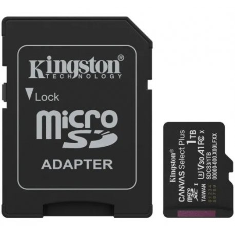 Карта памяти Kingston MicroSDXC 1TB Canvas Select Plus Gen3 150MB/s A1+SD-адаптер (SDCS3/1TB)