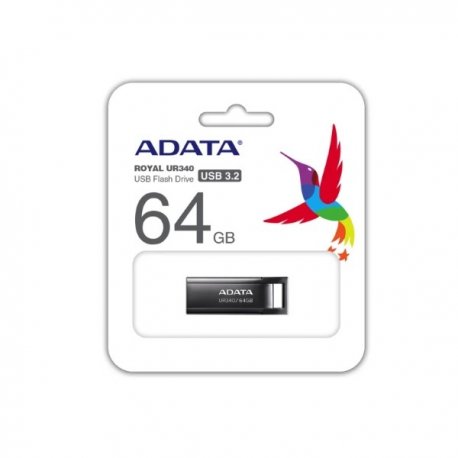 Флеш накопичувач ADATA 64GB UR340 USB 3.2 Black (AROY-UR340-64GBK)