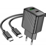 Сетевое зарядное устройство с кабелем Hoco CS22A Black (6942007609920)