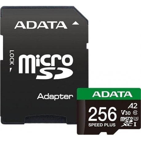 Карта памяти ADATA Speed ​​Plus MicroSDXC 256GB UHS-I U3 Class 10 (UD256GUI3V30A2SP-RA1)