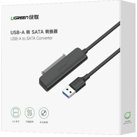 Адаптер Ugreen CM321 USB-A 3.0 to SATA 2.5" Black (UGR-70609)