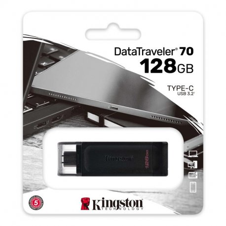 Флеш накопичувач Kingston 128GB USB-C 3.2 Gen 1 (DT70/128GB)