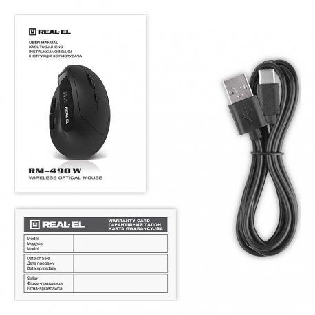 Бездротова миша REAL-EL RM-490W Black (EL123200058)