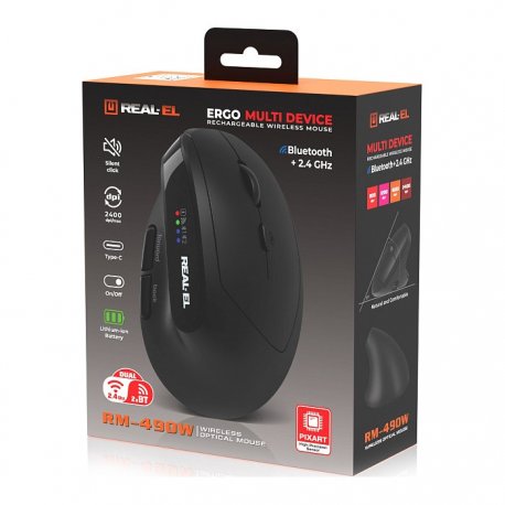 Бездротова миша REAL-EL RM-490W Black (EL123200058)