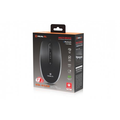 Бездротова миша REAL-EL RM-490W Black (EL123200058)