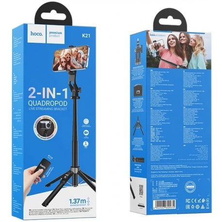 Трипод Hoco K21 Stream Bluetooth Black (6942007609975)