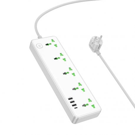 Cетевой удлинитель Hoco AC13A White (6942007607148)