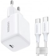 Сетевое зарядное устройство Ugreen X513 Type-C 30W with Cable Type-C to Type-C White (UGR-65013)