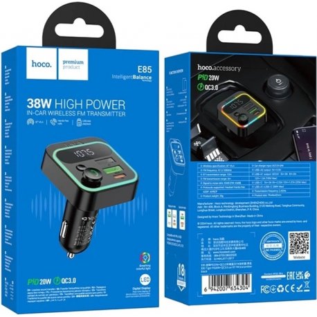 FM-трансмітер Hoco E85 Black (6942007634304)