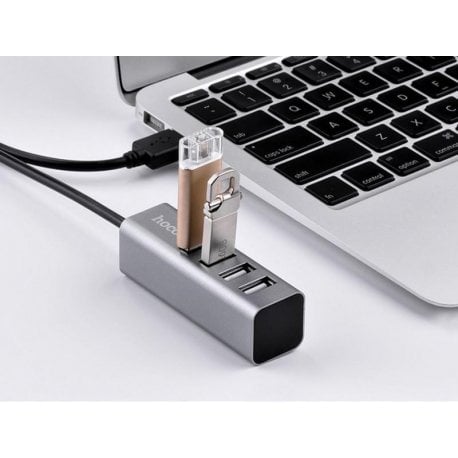 USB-хаб HOCO HB1 4-Port USB 2.0 Steel