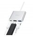 USB-хаб Hoco HB14 Easy use Type-C adapter Type-C to USB3.0+HDMI+PD Silver (6931474725790)