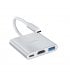 USB-хаб Hoco HB14 Easy use Type-C adapter Type-C to USB3.0+HDMI+PD Silver (6931474725790)