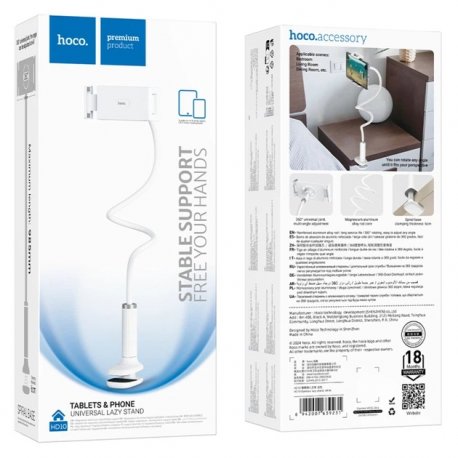 Держатель для телефона Hoco HD10 Bamboo Lazy Stand White (6942007639231)