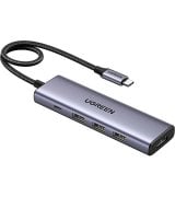 USB-хаб Ugreen CM511 5in1 Metal Gray (UGR-15597)