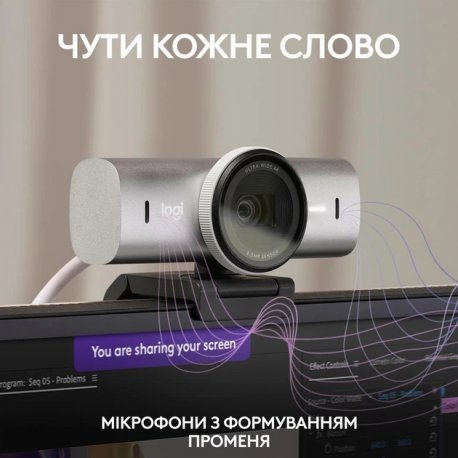 Веб-камера Logitech MX Brio 4K Pale Gray (L960-001554)