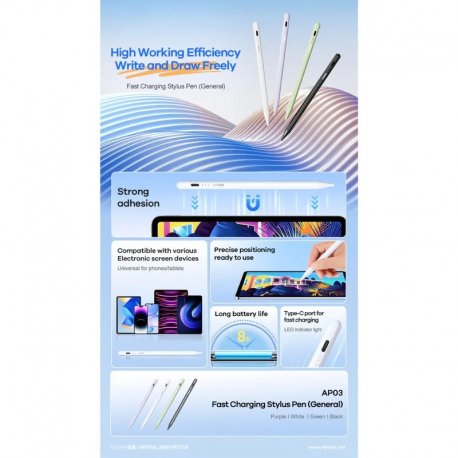 Стилус Remax Dual-System Switch Active Stylus Pen AP08 White (6954851221364)