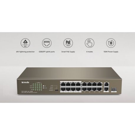 Коммутатор Tenda (TEF1118P-16-150W)