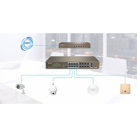 Коммутатор Tenda (TEF1118P-16-150W)