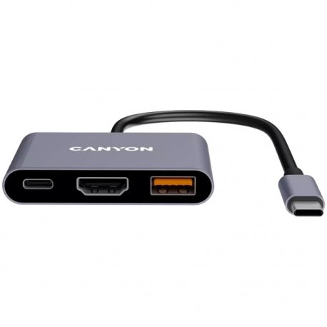 USB-хаб Canyon DS-4 3in1 USB-C Grey (CNS-TDS4)
