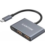 USB-хаб Canyon DS-4 3in1 USB-C Grey (CNS-TDS4)