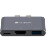 USB-хаб Canyon DS-1 3in1 Thunderbolt 3 Space Grey (CNS-TDS01DG)