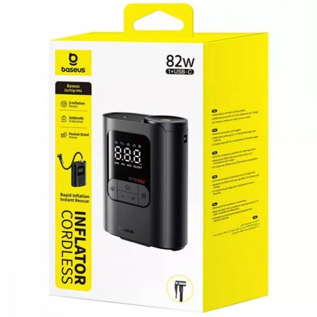 Автомобільний насос Baseus GoTrip VA1 Super Mini 80W 5000mAh Black (C0119501)