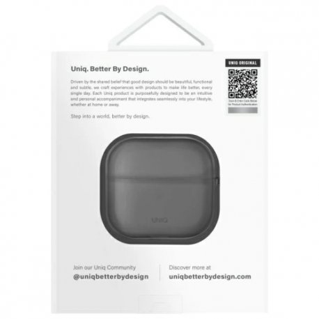 Чехол Uniq Glase AirPods 4 Glossy Smoke (8886463691663)