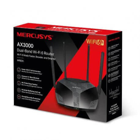 Маршрутизатор (роутер) Mercusys MR80X 3000MBPS 4 Port (MR80X)