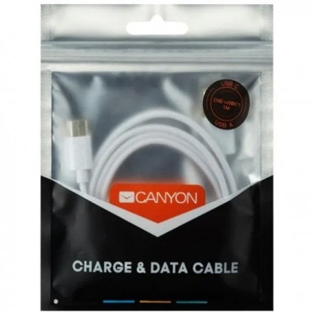 Кабель Canyon Type-C USB 3.1 1m White (CNE-USBC1W)