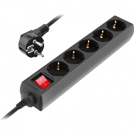 Сетевой фильтр REAL-EL RS-Protect M 5м Black (EL122300030)